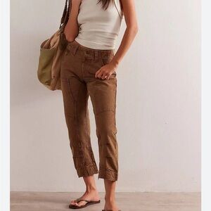 Free People Brown Cropped Pants